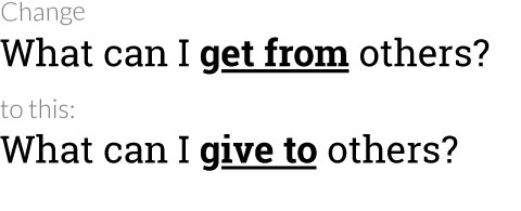 what can I give to others?
